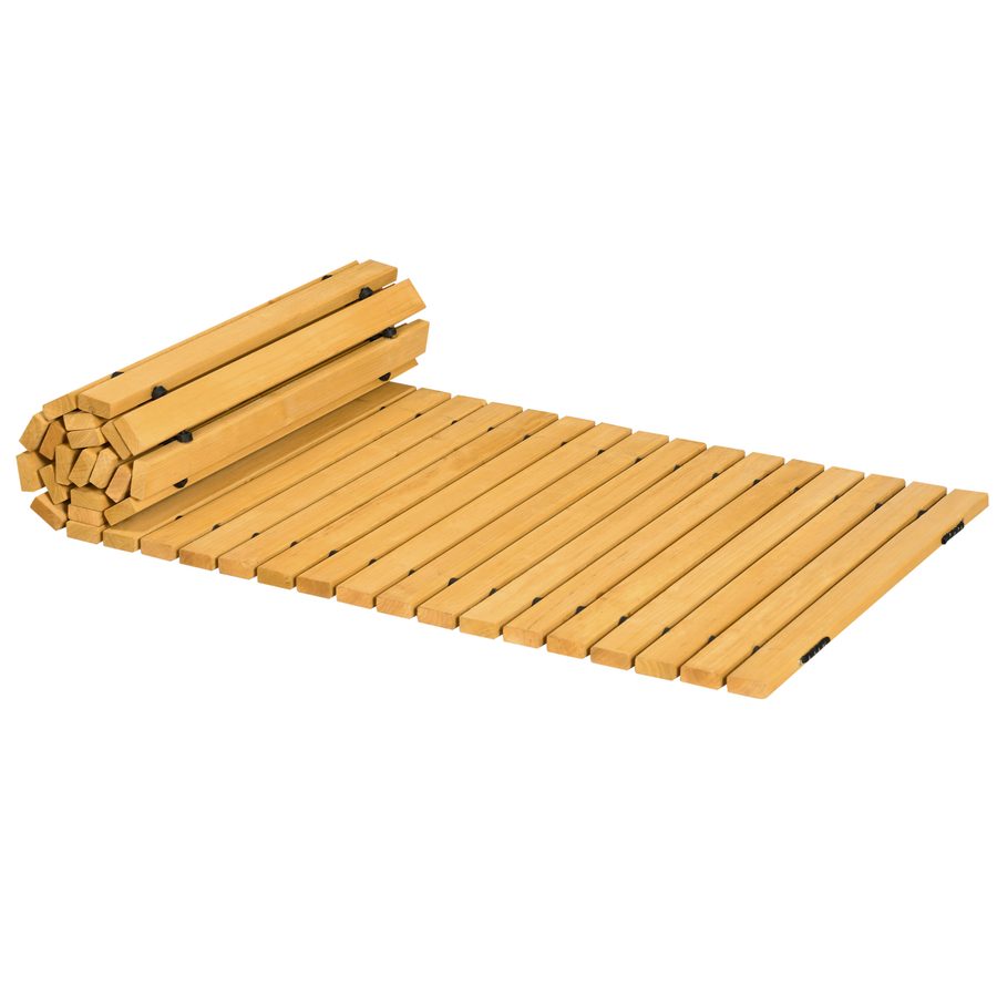Outsunny Rollweg Gartenweg 185 x 60  cm, Ausrollbarer Holzweg, Gehweg aus Tannenholz wetterfest Holztritt Gartentritt für Garten, Terrasse, Strand   Aosom von Outsunny