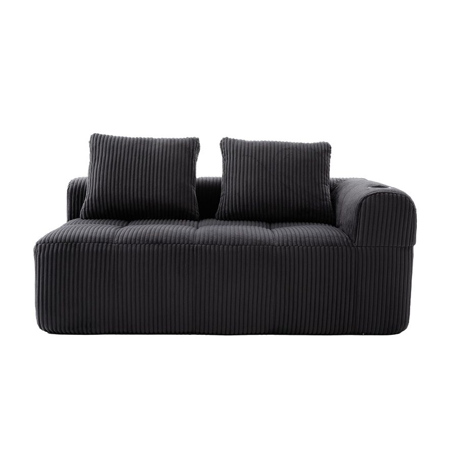 Bequemes Cordsofa mit zwei Sitzern,Dunkelgrau   Aosom.de