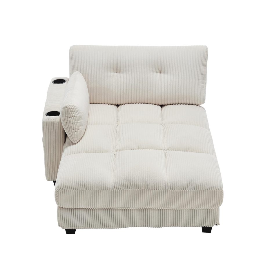 Palm-Sessel mit austauschbaren linken und rechten Armlehnen, Beige   Aosom.de