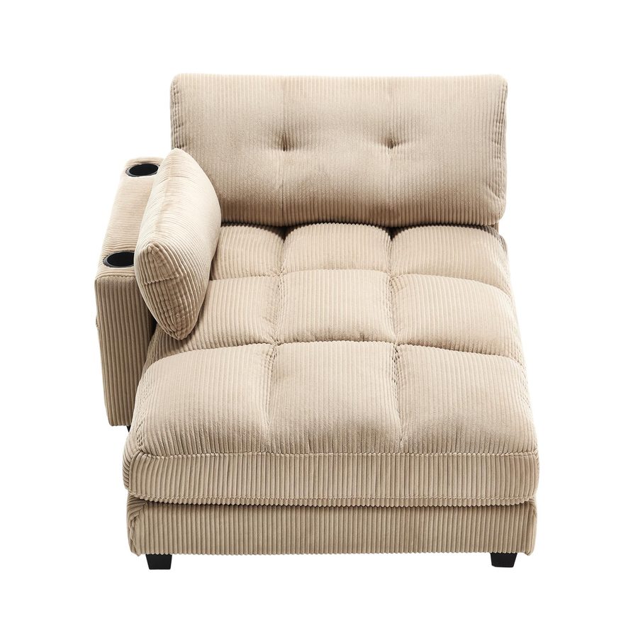 Palm-Sessel mit austauschbaren linken und rechten Armlehnen, Khaki   Aosom.de