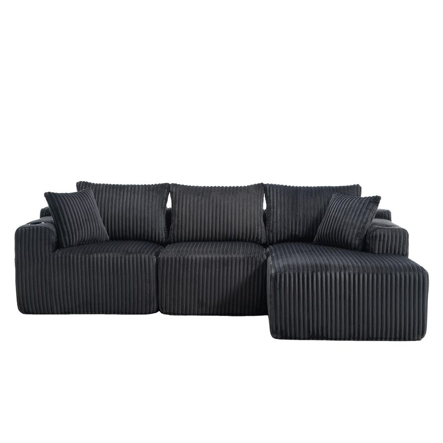 Modulares Sofaset mit Liegestühlen und Doppelbetten,Grau   Aosom.de