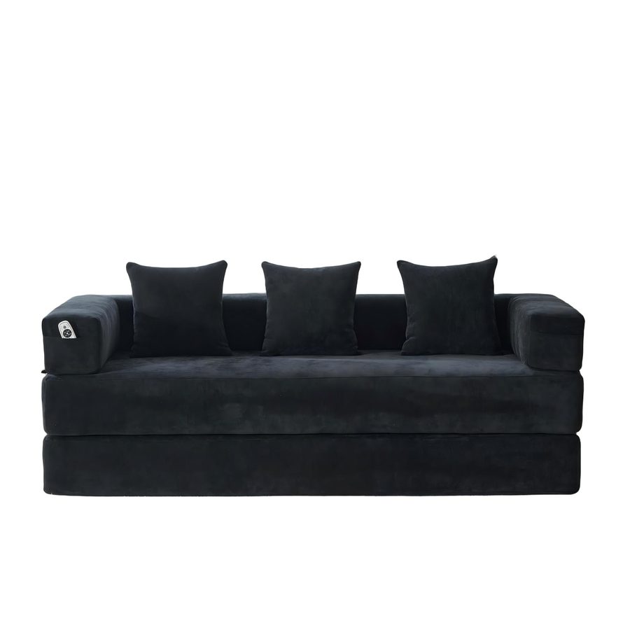 Modulares Chenille-Block-Sofa, Schwarz   Aosom.de