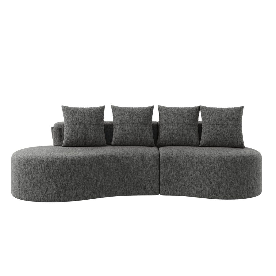 Leinensofa mit 4 Kissen, Dunkelgrau   Aosom.de