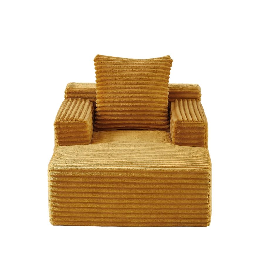 Knochenloses Cordsofa,Gelb   Aosom.de von LISA