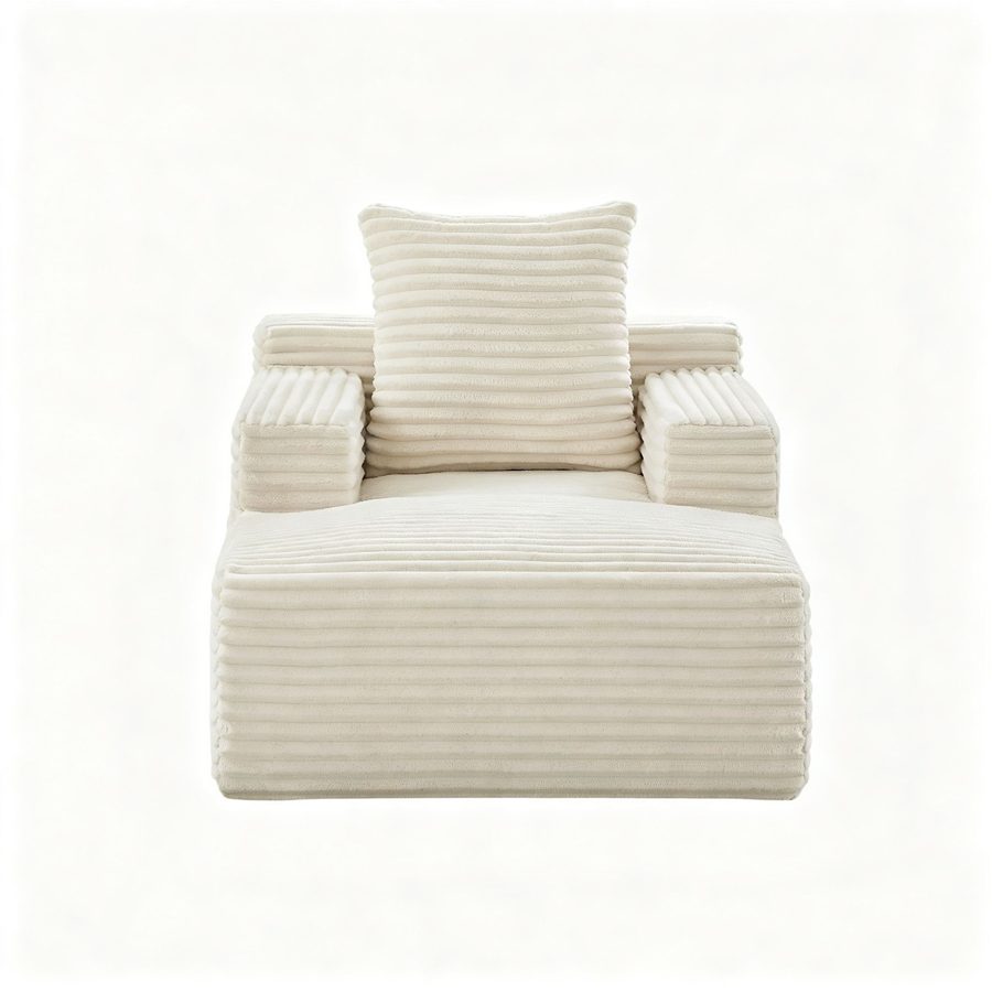 Knochenloses Cordsofa, Beige   Aosom.de von LISA