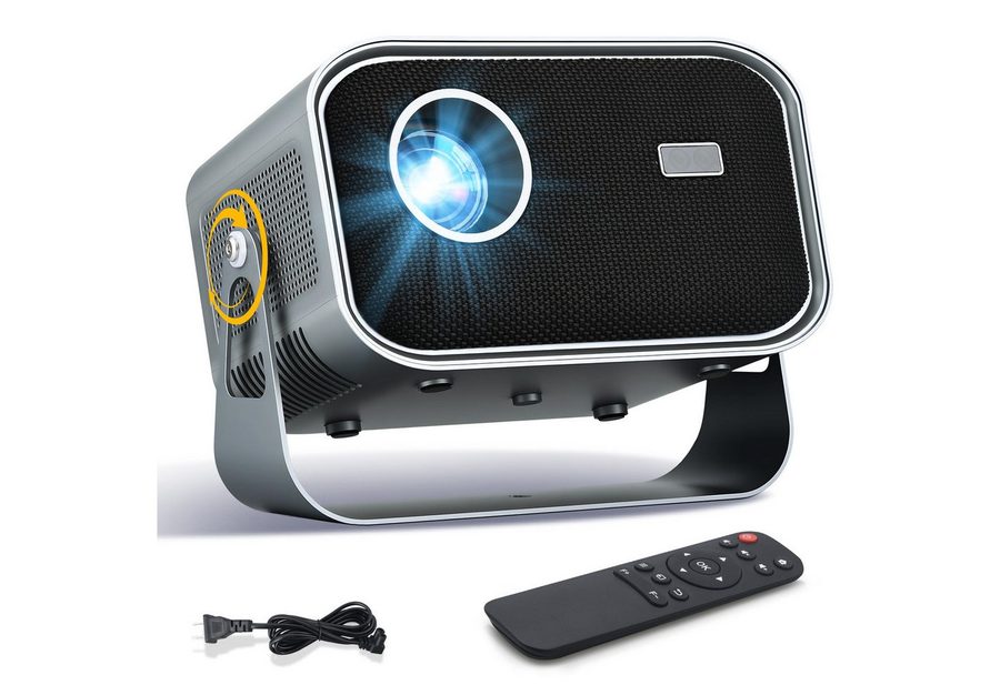 HS Onsing LCD-Beamer 4K 1080P Projektor unterstützt Netflix Youtube LCD-Beamer (12000 lm, 1280×720 px, Autofokus Beamer Augenschonender Projektor Wifi 2,4G 5G Android 11)