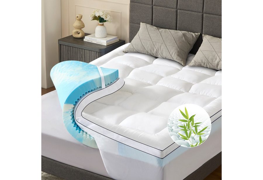 NicePlus, Topper Matratzentopper, Topper H2/H3, 7 cm hoch, Topper für Boxspringbett, ergonomisch, atmungsaktiv, Waschbar Bezug von NicePlus