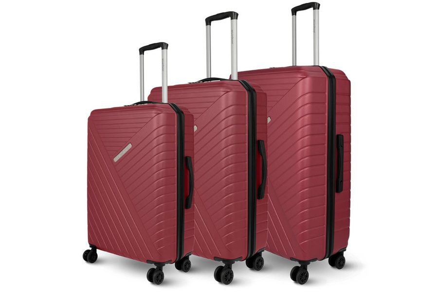 deluxe4home Kofferset Reisekoffer ABS-Hartschalenkoffer I Reisetasche Gepäck, 4 Rollen, (Set, 3 tlg., Hartschalen Trolley Set), Rollbar, Mit Zahlenschloss