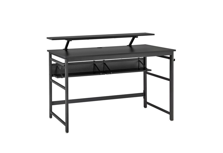 Mondeer Schreibtisch Computertisch, 120cm, mit 2 Ablagefächern, Abnehmbarer Monitorständer