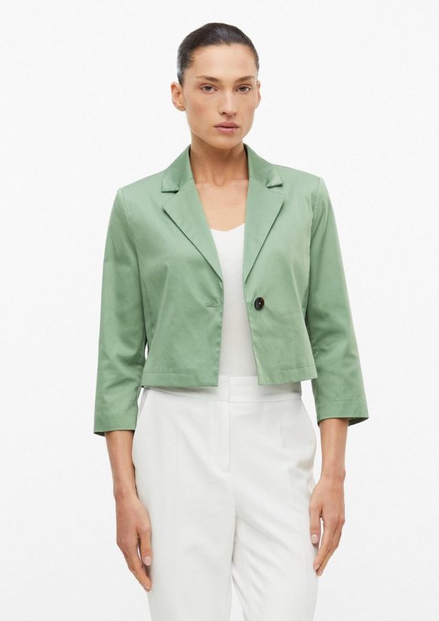 s.Oliver Jackenblazer Indoor-Blazer Cropped-Blazer aus Baumwollsatin