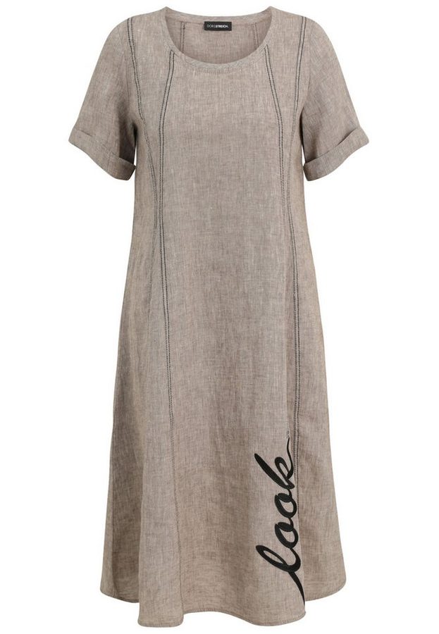 Doris Streich Sommerkleid mit Stickerei und langem Halbarm