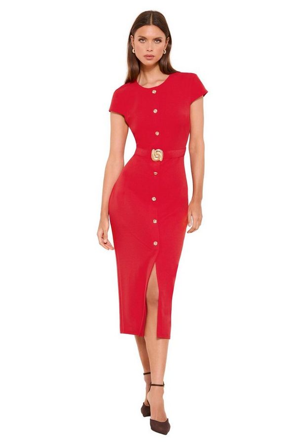 LIPSY Midikleid Lipsy Durchgeknöpftes Midi-Bodyconkleid (1-tlg)
