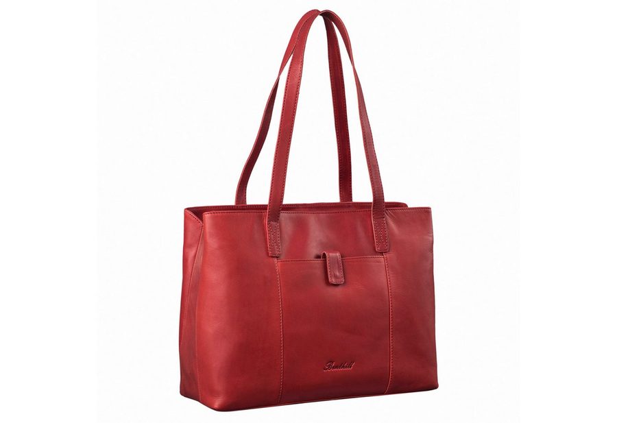 Benthill Henkeltasche Echt Leder Damen Tasche Handtasche Große Vintage Umhängetasche XL, Reißverschlussfach