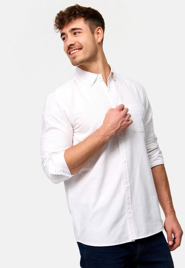 INDICODE Langarmhemd Herren Kepner Herrenhemd Langarm mit Button-Down-Kragen und Brusttasche