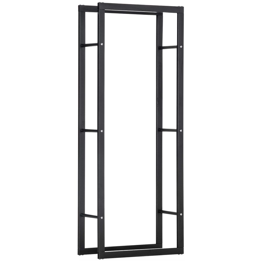 HOMCOM Holzregal Vertikaler Holzständer 100kg Tragkraft Metallregal 60x25x150cm für Küche Wohnzimmer Büro   Aosom.de