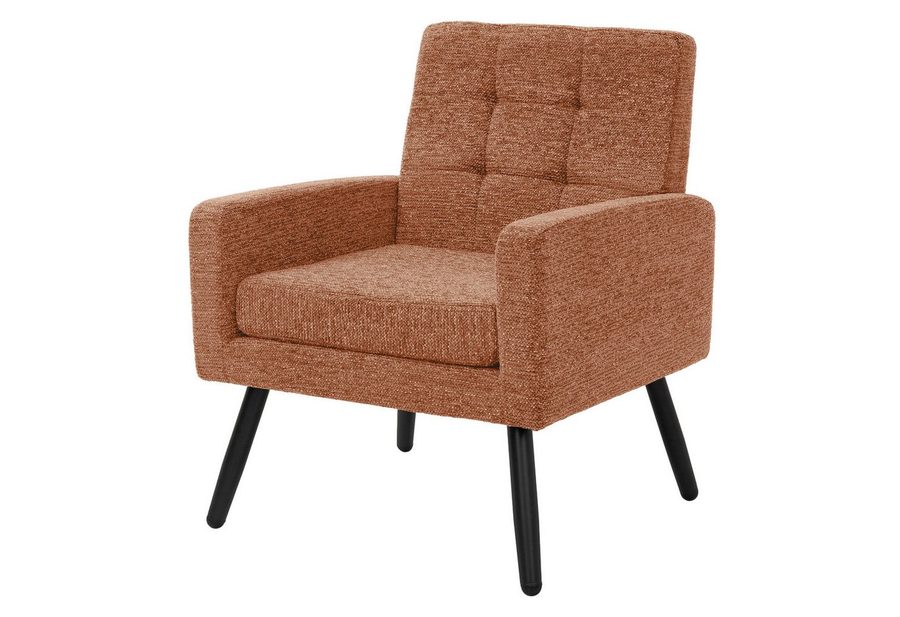 ML-DESIGN Loungesessel Sessel Wohnzimmer, Relaxsessel mit Armlehnen, Fernsehsessel Lesesessel, Polstersessel bis 150 kg, Stahlbeinen, 66,5 x 80 x 63,5 cm, Rot