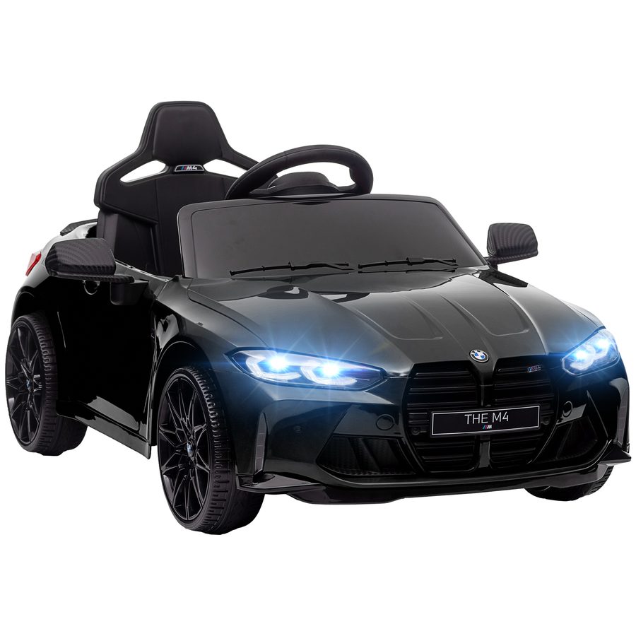 AIYAPLAY Kinder Elektroauto, Kinderauto mit 2,4G-Fernbedienung, Federung, Elektrofahrzeug mit MP3, USB, LED-Lichte, für 3-5 Jahre, Schwarz  Aosom