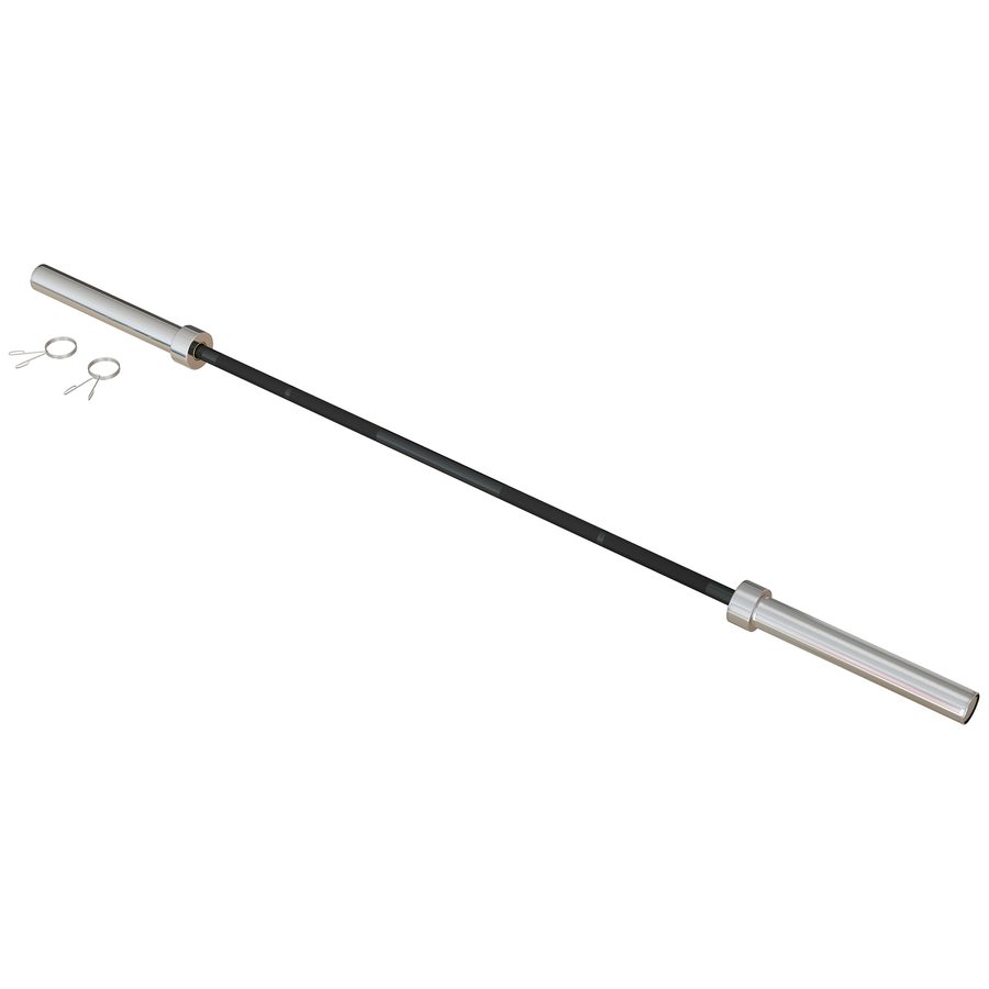 SPORTNOW Langhantelstange 15 kg aus Stahl 180 cm Ø50 mm mit 2 Klemmen Belastbarkeit 200 kg Langhantelstange für Hantelscheiben Ø5 cm Fitness Training   Aosom