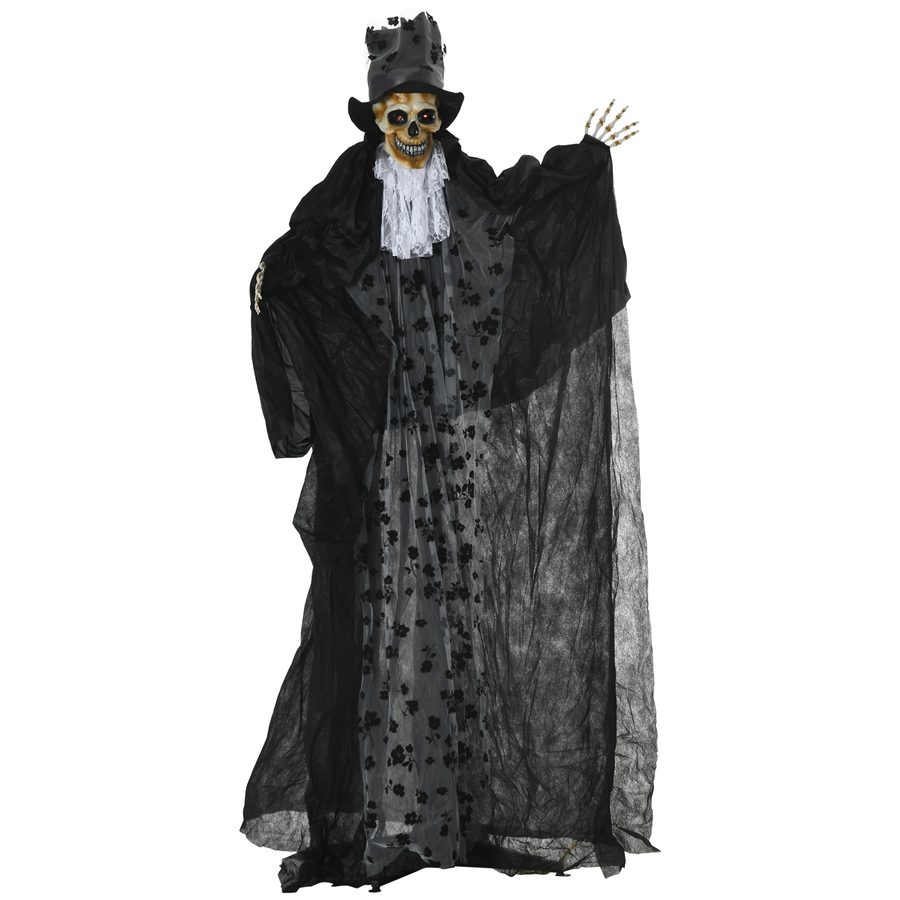Outsunny Halloween-Dekoration 183cm bewegliches Gespenst Bräutigam in Lebensgröße mit blinkenden leuchtenden Augen, Spezialeffekten & Soundfunktion   Aosom.de