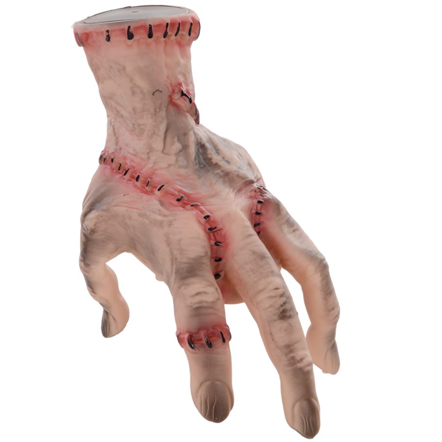 HOMCOM 21cm Halloween Dekoration Realistisches Narbes Händchen mit Aktion-und Soundfunktion, Gruselrequisiten Dekorationen, Horror-Requisiten Geeignet für Halloween und Cosplay   Aosom
