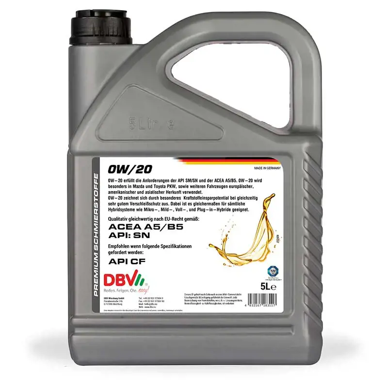 DBV synthetisch 0W-20 5 Liter