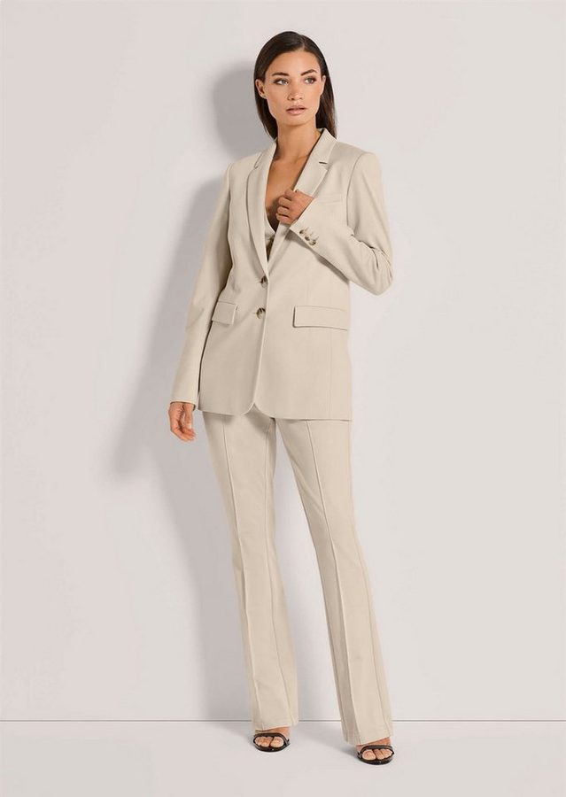 MADELEINE Kurzblazer Floraler Jersey-Blazer in langer Form Florales Design, Reverskragen und Knopfverschluss