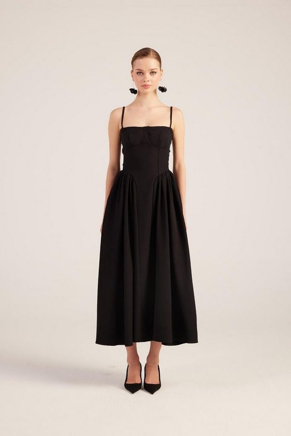 HOLLY LOLLY Midikleid Langkleid mit Trägern