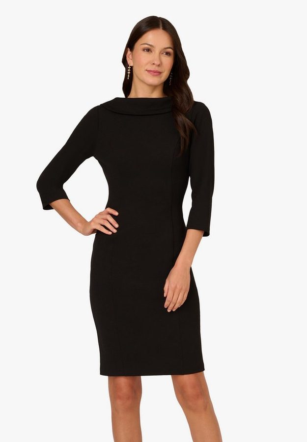 Adrianna Papell Midikleid Rolled Neck Crepe Midi Dress Modern, klassisch, stilvoll