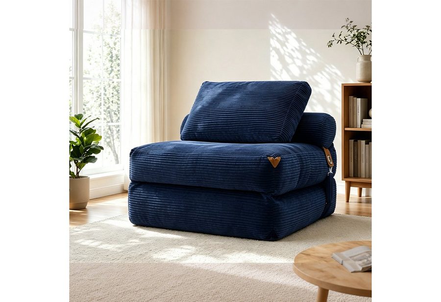 VUZINIC Schlafsofa 2-in-1 faltbarer Sessel-Sofa, ergonomischer Halt, 1 Teile, vakuumverpackt, montagefrei, weich, Wohnung & Büro