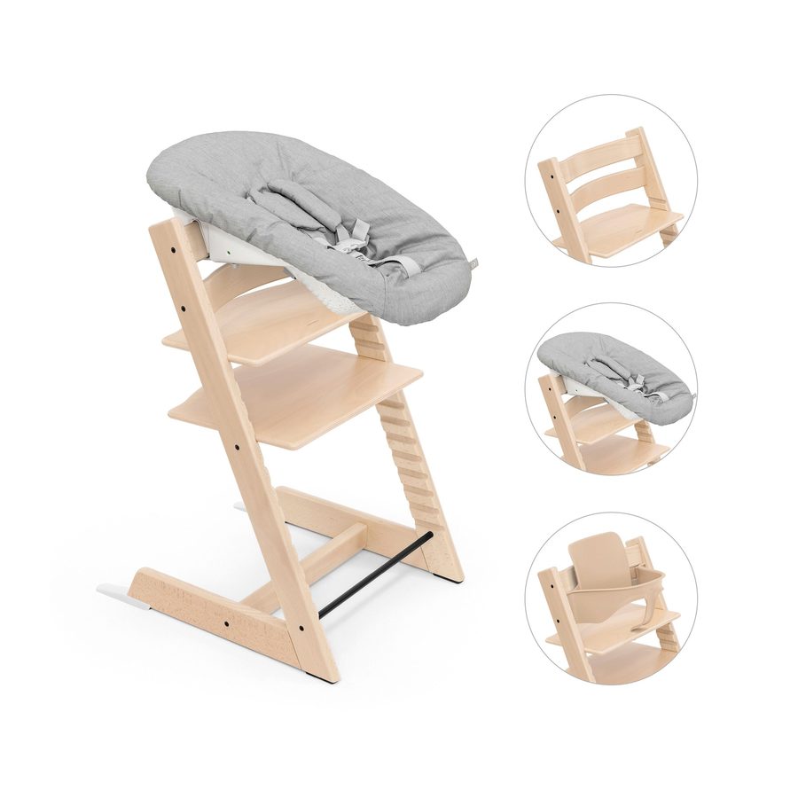 Stokke® Tripp Trapp® Bundle Treppenhochstuhl inkl. Newbornset Light Grey & Babyset