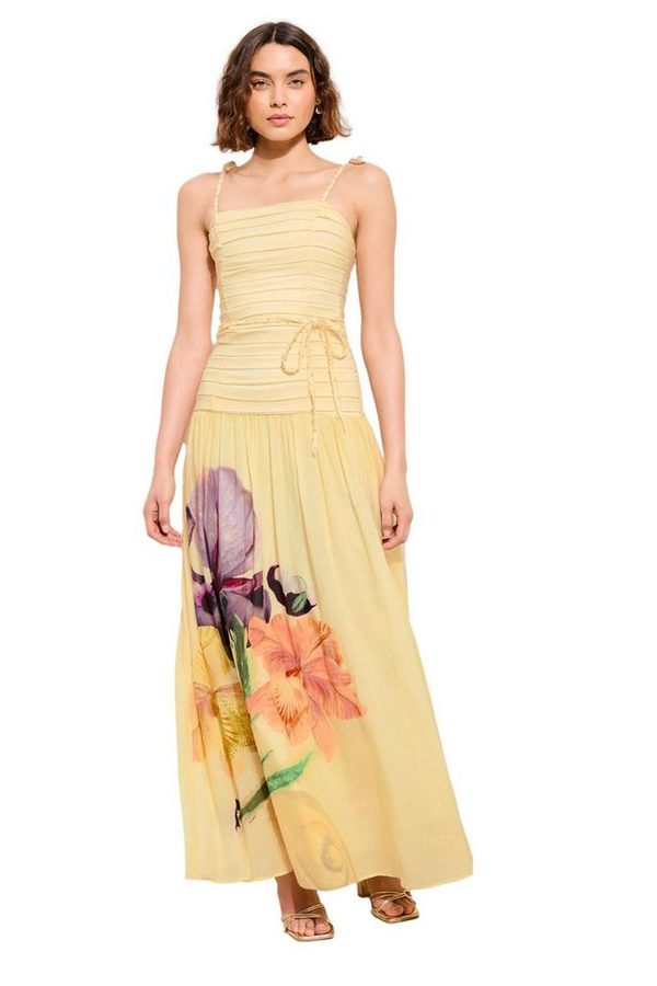 LIPSY Maxikleid Lipsy X Mandy Sade Maxikleid mit Print + Perlen (1-tlg)