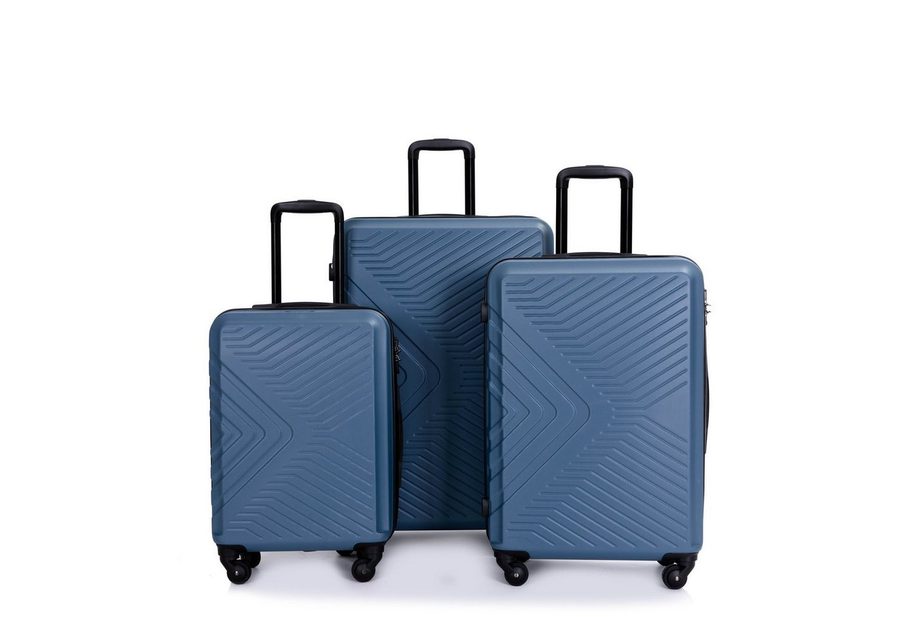 Travelhouse Trolleyset Bali, 4 Rollen, (Komplett Set, 3 tlg., 3-er Koffer Set), Inneinader stapelbar. Standfüße mit Hängefunktion M&L.