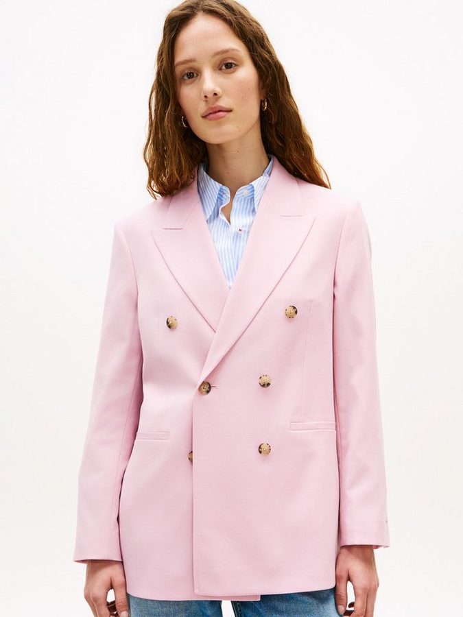 Tommy Hilfiger Kurzblazer TIMELESS WOOL DB BLAZER mit doppelreihiger Knopfleiste