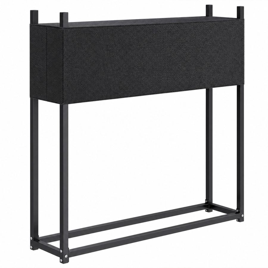 Outsunny Kaminholzregal 106 x 25 x 113 cm erhöhtes Brennholzregal mit 600D-Oxford-Abdeckung Stahlrahmen bis 250 kg Kaminholzunterstand Outdoor Holzregal Feuerholzregal für Garten Terrasse Schwarz   Aosom