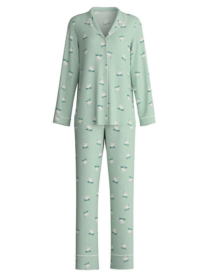 CALIDA Pyjama Cat Dreams Damen (2 tlg) durchgeknöpft, weich und wärmend