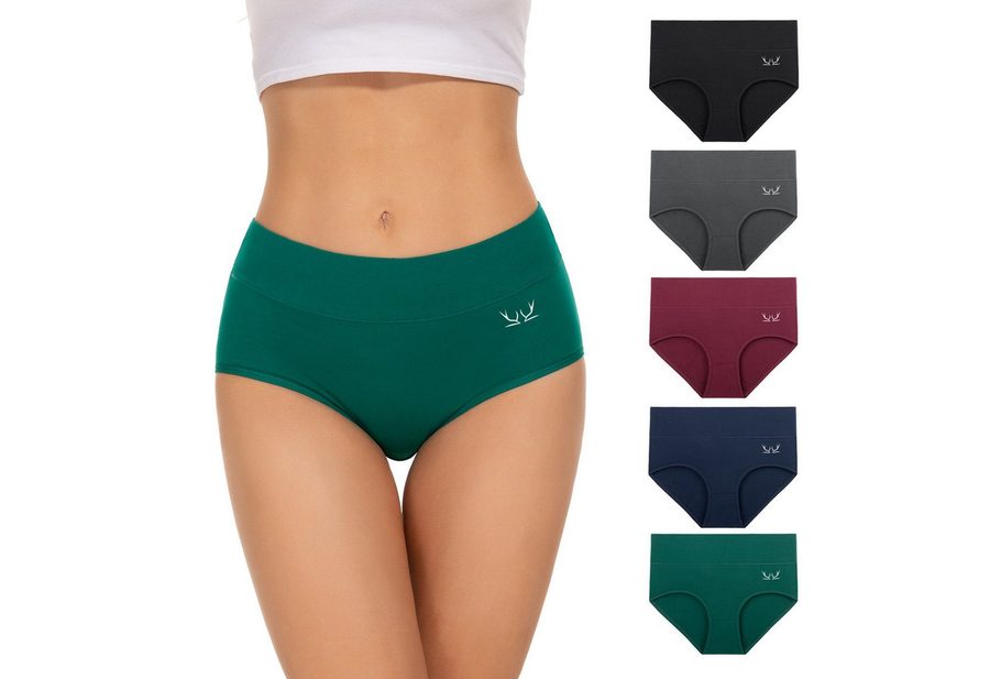 TANSTC Taillenslip Unterhosen Damen Baumwolle Slip (Packung, 5er-Pack) atmungsaktiv, hautfreundlich, elastisch, formbeständig