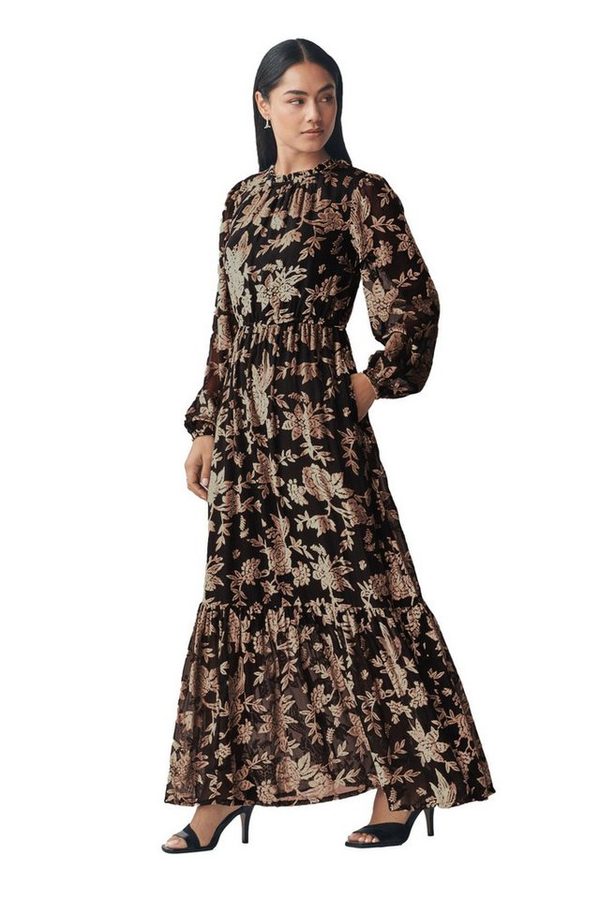 LAURA ASHLEY Samtkleid Laura Ashley Devore Samt-Maxikleid (1-tlg)