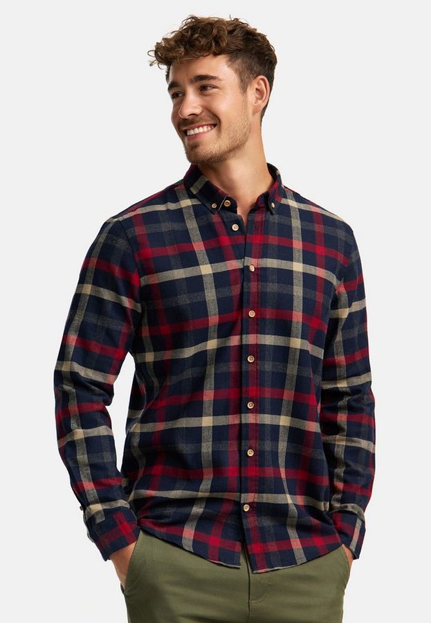 Kronstadt Langarmhemd Herren KSDean Check Herrenhemd Langarm Carohemd mit Button-Down-Kragen