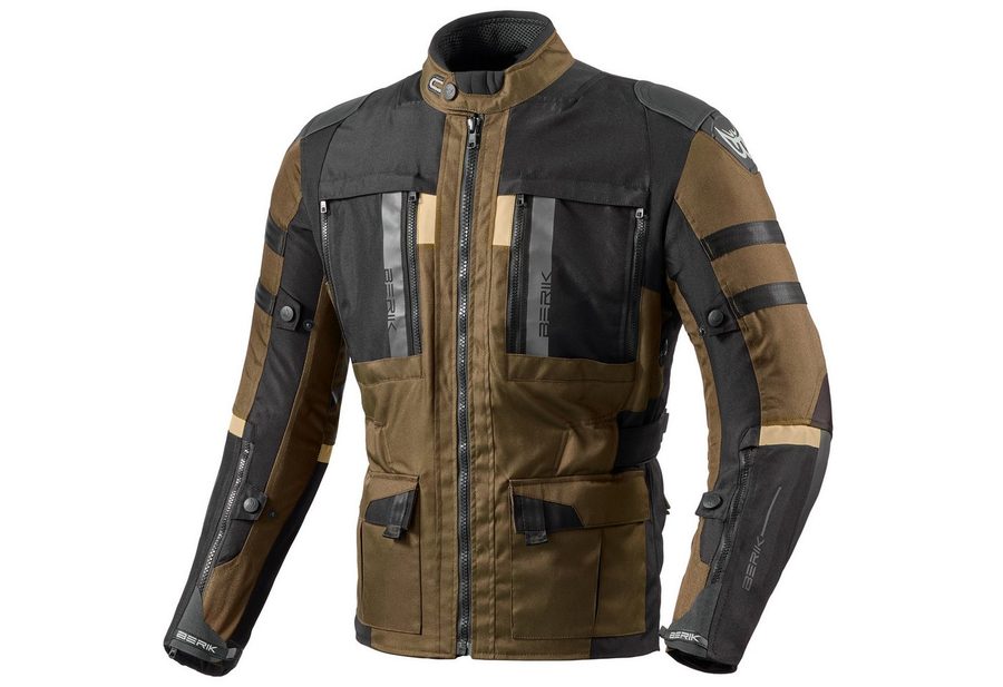 Berik Motorradjacke Absolute Zero RX wasserdichte Motorrad Textiljacke Verbindungsreißverschluss,Ellenbogenprotektoren enthalten,Schulte