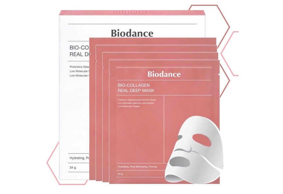 Biodance Gesichtsmaske Biodance Bio Collagen Real Deep Maske Hautpflege Anti-Aging, 4-tlg., Tiefenwirksame Feuchtigkeitspflege, Antioxidativer Schutz