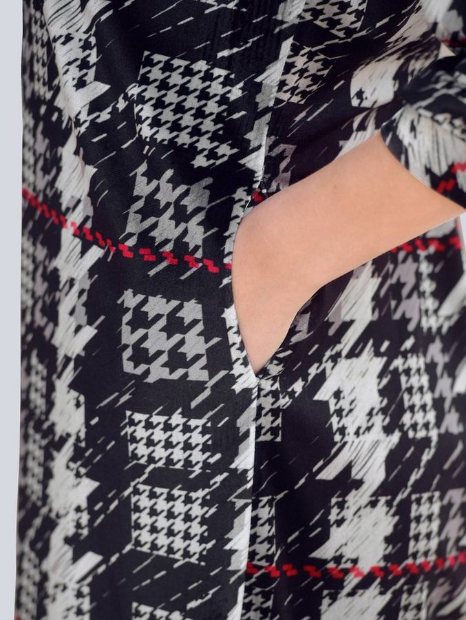 Alba Moda Jerseykleid Jerseykleid mit Hahnentrittdessin