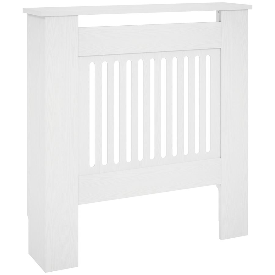 HOMCOM Heizkörperverkleidung mit horizontalen Lamellen, Weiß Heizkörperabdeckung, Heizkörperdekoration Heizungsverkleidung für Wohnzimmer, Schlafzimmer, 78 x 19 x 81cm   Aosom