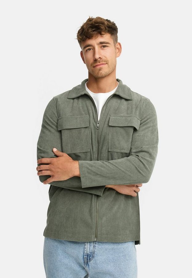 INDICODE Langarmhemd Herren INNemoto Zip Herrenhemd Langarm Leichtes Zip-Hemd mit Brusttaschen
