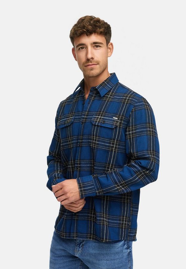 INDICODE Langarmhemd Herren INGroff Herrenhemd Langarm Langarm-Hemd mit zwei Brust-Taschen und Knopfleiste