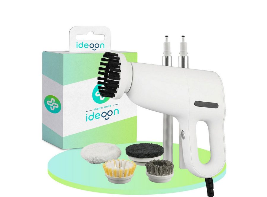 shop'n smile ideoon Dampfreiniger Leistungsstarker 3in1 Dampfreiniger & Dampfbesen 1200W 200 ml IP20, 1200 W, beutellos, LED-Betriebsanzeige, 10 Min. Dampfbetrieb, Aufheizzeit: 15 Sek. von shop'n smile ideoon