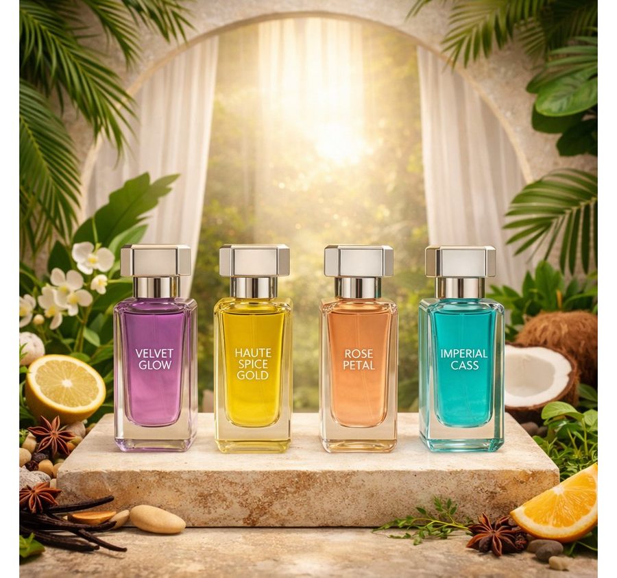 Fine Perfumery London Eau de Parfum Laghmani Signature Collection Damendüfte Geschenkset 4×30 ml, 4-tlg., Hergestellt in UK, Luxuriöses Damenduft Geschenkset von Fine Perfumery London
