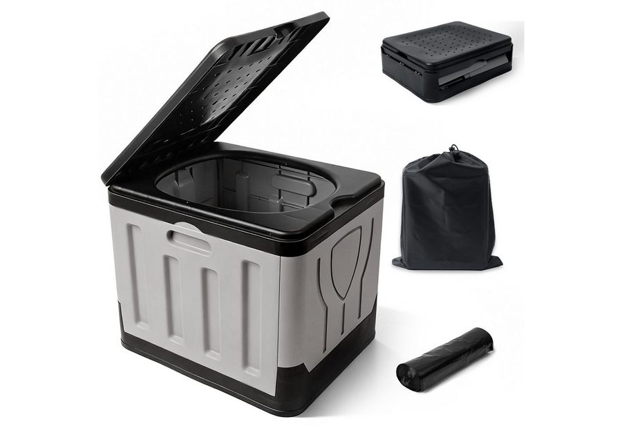 Huracan Campingtoilette Faltbare, Tragbare Mobile Toilette bis 100 kg Belastbarkeit, (Kompakte Reise-WC mit Aufbewahrungstasche, und Müllbeuteln), geeignet für Camping, Outdoor, Angeln, Strand, Auto und Notfälle von Huracan