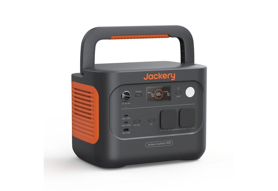 Jackery Stromerzeuger 1000 v2 Tragbare Powerstation,1070Wh LiFePO4 Solargenerator, 3 in kW, 1500W AC/100W USB-C Ausgang 1 Std. Schnellladung für Camping Wohnmobil