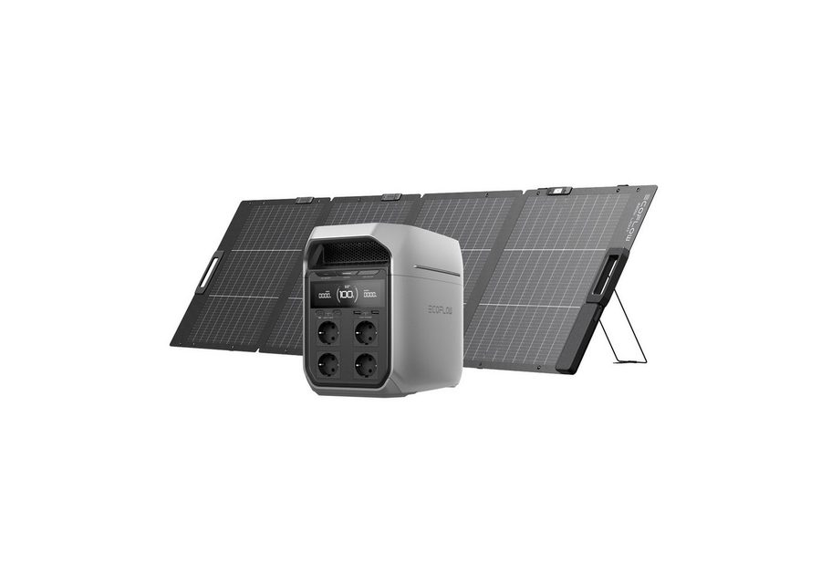 Ecoflow ECOFLOW DELTA 3 Plus Powerstation 1 024 Wh mit 220 W Solarpanel Powerstation, 1 000 W Solareingang, Solargenerator für Notstrom, Outdoor & Wohnmobil von EcoFlow