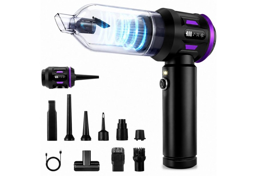 Ledklang Akku-Handstaubsauger kabellos 25000Pa beutellos bürstenloser Motor 4-in-1 Mini-Staubsauger, 120 W, 3 Stufen HEPA-Filter,tragbar leicht Auto,Camping,Sofa,Tierhaare von Ledklang